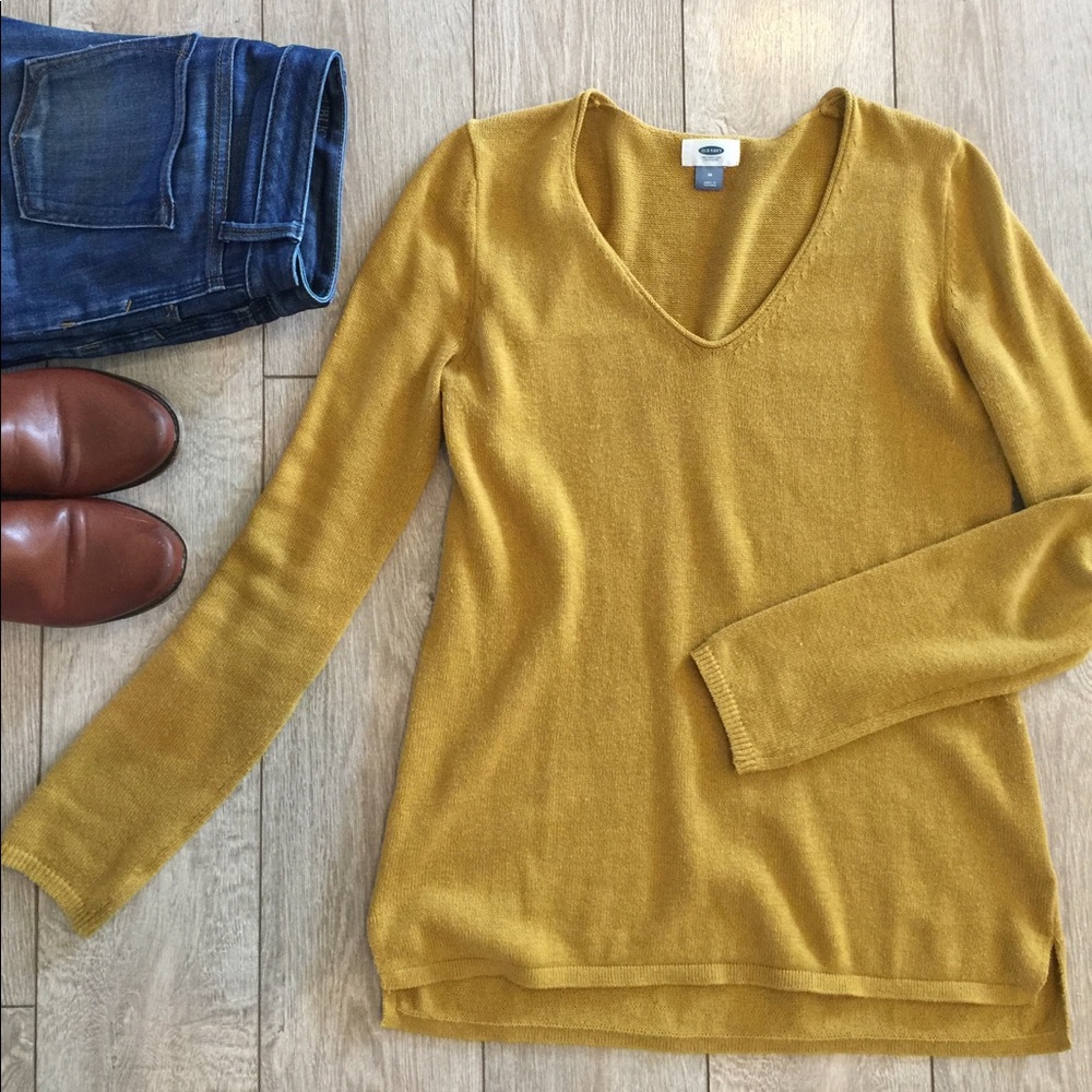 Yellow V-Neck Sweater